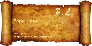 Popa Léna névjegykártya
